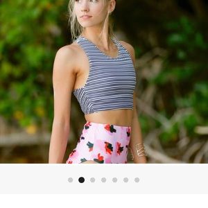 Albion Fit “Channel Stripe Game Changer Swim Crop”